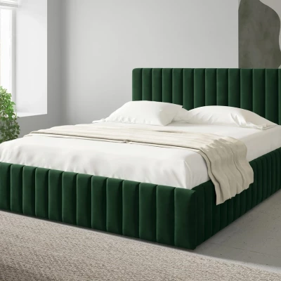 Manželská postel s úložným prostorem 160x200 ONANCOK 1 - zelená