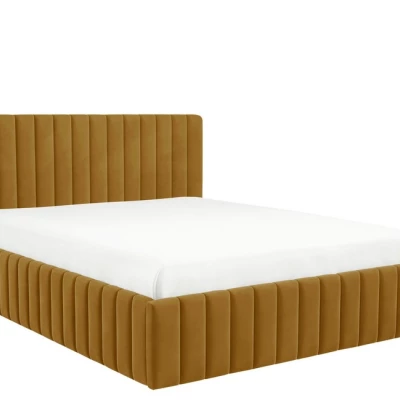 Manželská postel s úložným prostorem 160x200 ONANCOK 1 - hořčicová