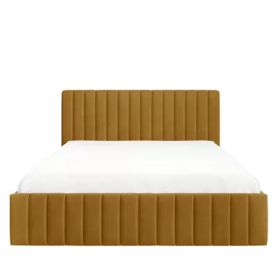 Manželská postel s úložným prostorem 160x200 ONANCOK 1 - hořčicová