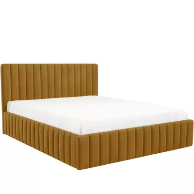 Manželská postel s úložným prostorem 180x200 ONANCOK 1 - hořčicová