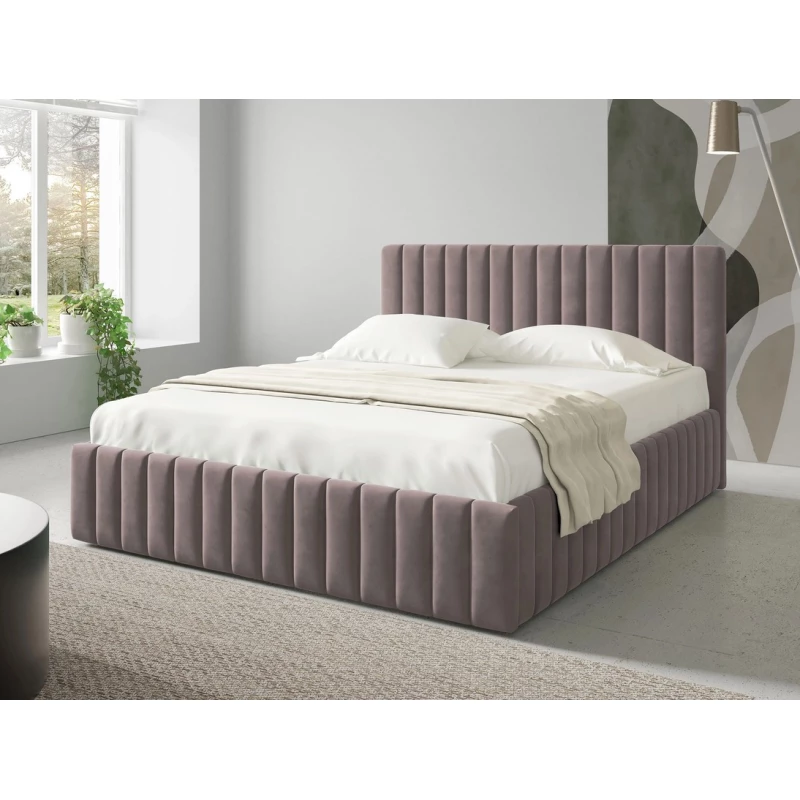 Manželská postel s úložným prostorem 180x200 ONANCOK 1 - špinavá růžová