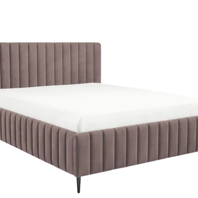 Dvojlůžková postel s úložným prostorem 160x200 ONANCOK 2 - špinavá růžová