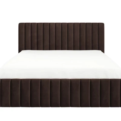 Dvojlůžková postel s úložným prostorem 160x200 ONANCOK 2 - hnědá