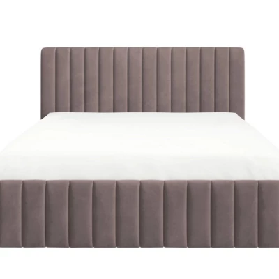 Dvojlůžková postel s úložným prostorem 140x200 ONANCOK 2 - špinavá růžová