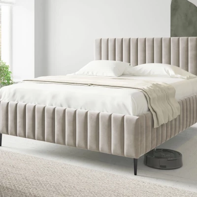 Dvojlůžková postel s úložným prostorem 140x200 ONANCOK 2 - latte