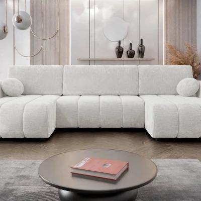 Rozkládací sedačka do tvaru U LEESBURG - světlá šedá 1