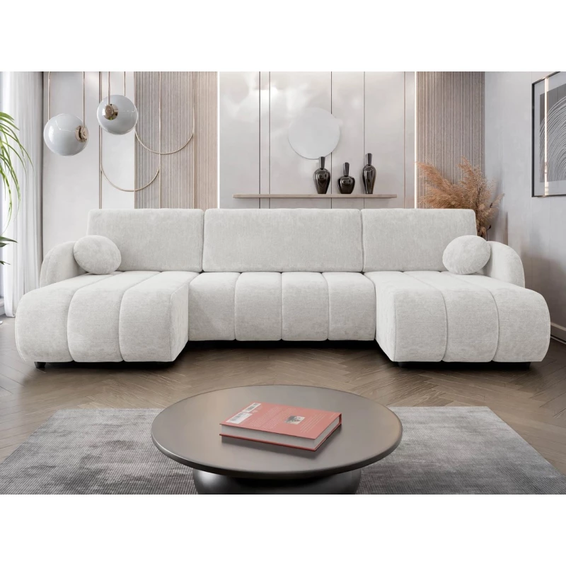 Rozkládací sedačka do tvaru U LEESBURG - světlá šedá 1