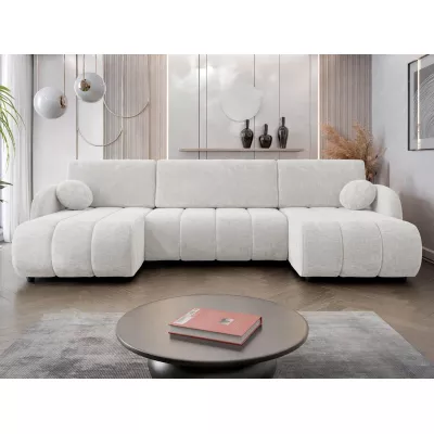 Rozkládací sedačka do tvaru U LEESBURG - světlá šedá 1