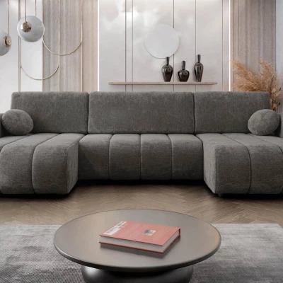 Rozkládací sedačka do tvaru U LEESBURG - tmavá šedá 1