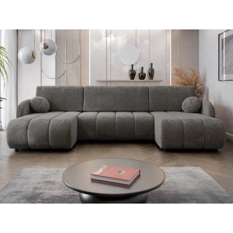 Rozkládací sedačka do tvaru U LEESBURG - tmavá šedá 1