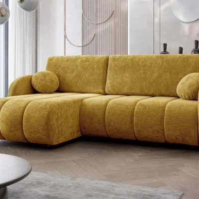 Rozkládací sedačka s úložným prostorem LEESBURG - hořčicová