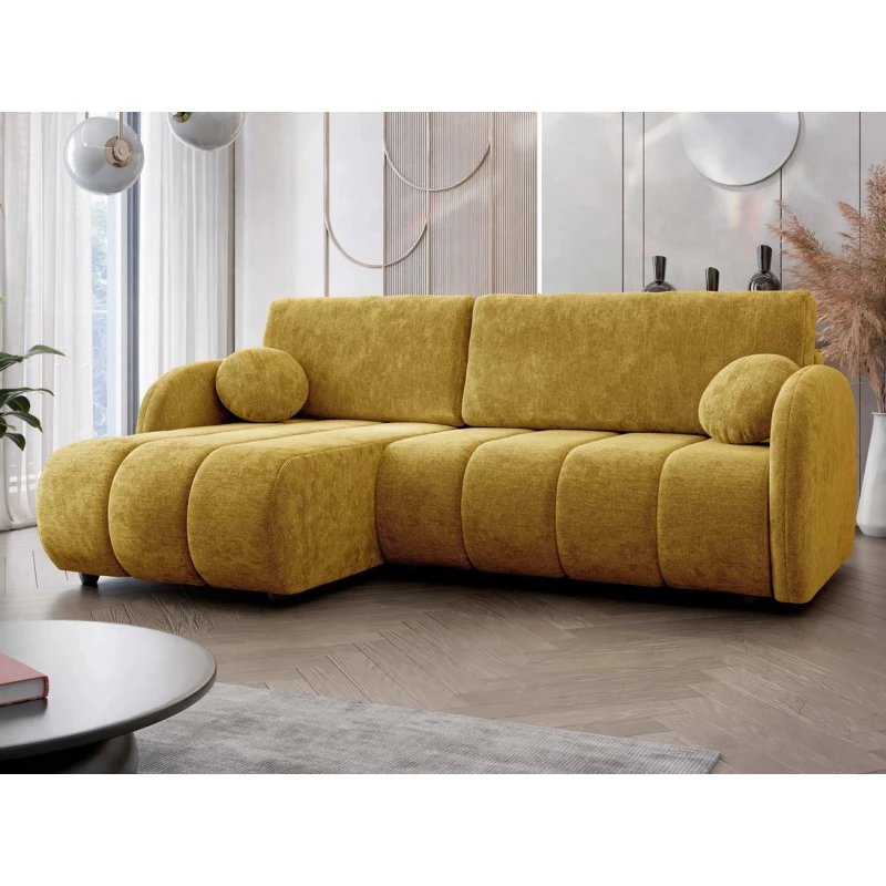 Rozkládací sedačka s úložným prostorem LEESBURG - hořčicová