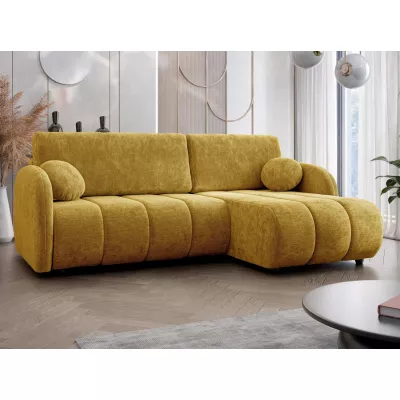 Rozkládací sedačka s úložným prostorem LEESBURG - hořčicová