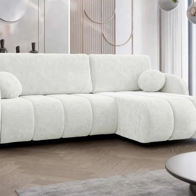 Rozkládací sedačka s úložným prostorem LEESBURG - krémová