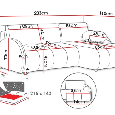 Rozkládací sedačka s úložným prostorem LEESBURG - světlá šedá 2