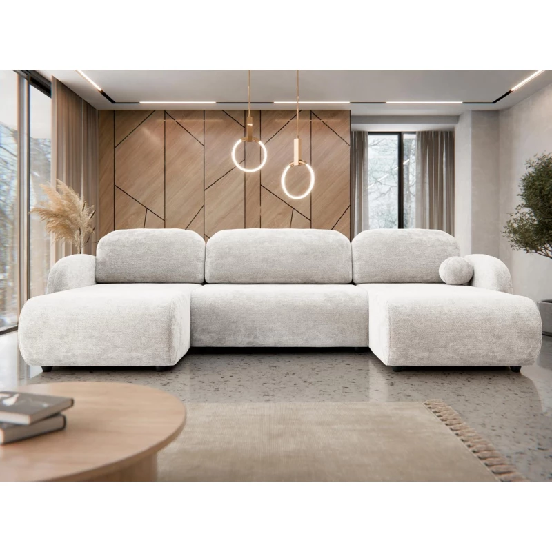 Rozkládací sedačka do tvaru U LACROSSE - světlá šedá 1