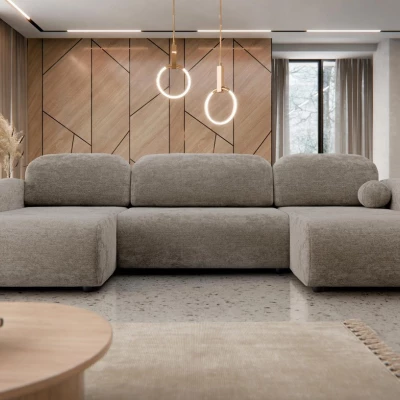 Rozkládací sedačka do tvaru U LACROSSE - hnědá