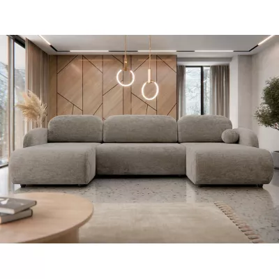 Rozkládací sedačka do tvaru U LACROSSE - hnědá