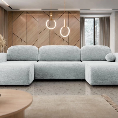 Rozkládací sedačka do tvaru U LACROSSE - světlá šedá 2