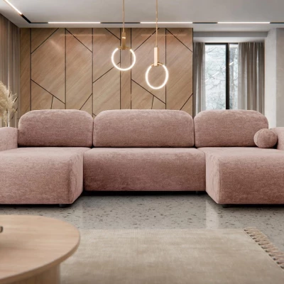 Rozkládací sedačka do tvaru U LACROSSE - růžová