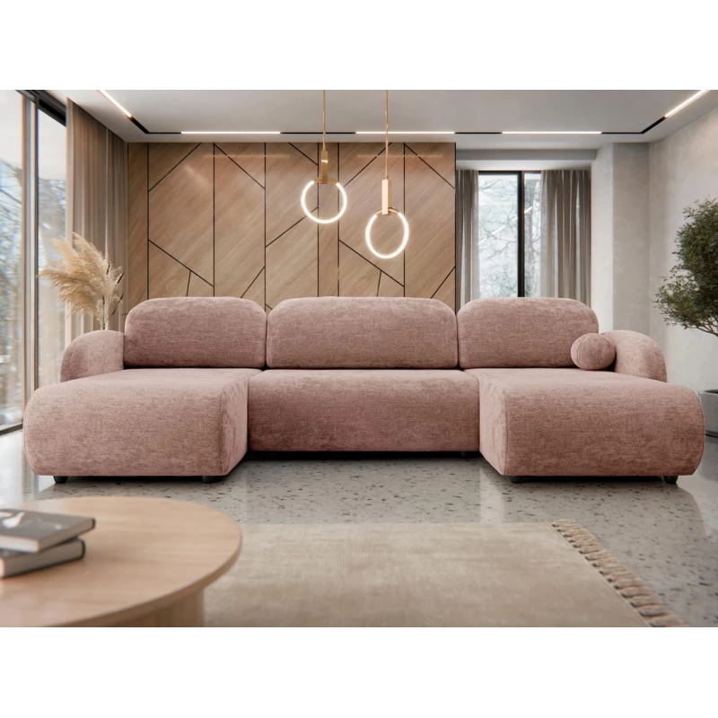 Rozkládací sedačka do tvaru U LACROSSE - růžová