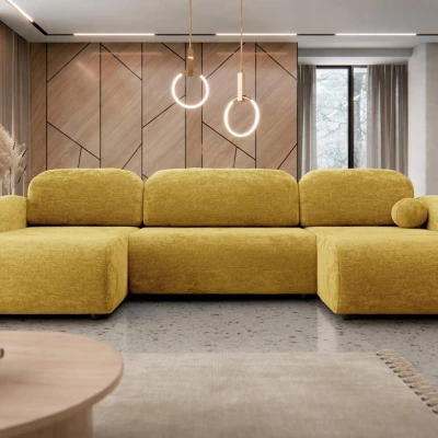 Rozkládací sedačka do tvaru U LACROSSE - hořčicová