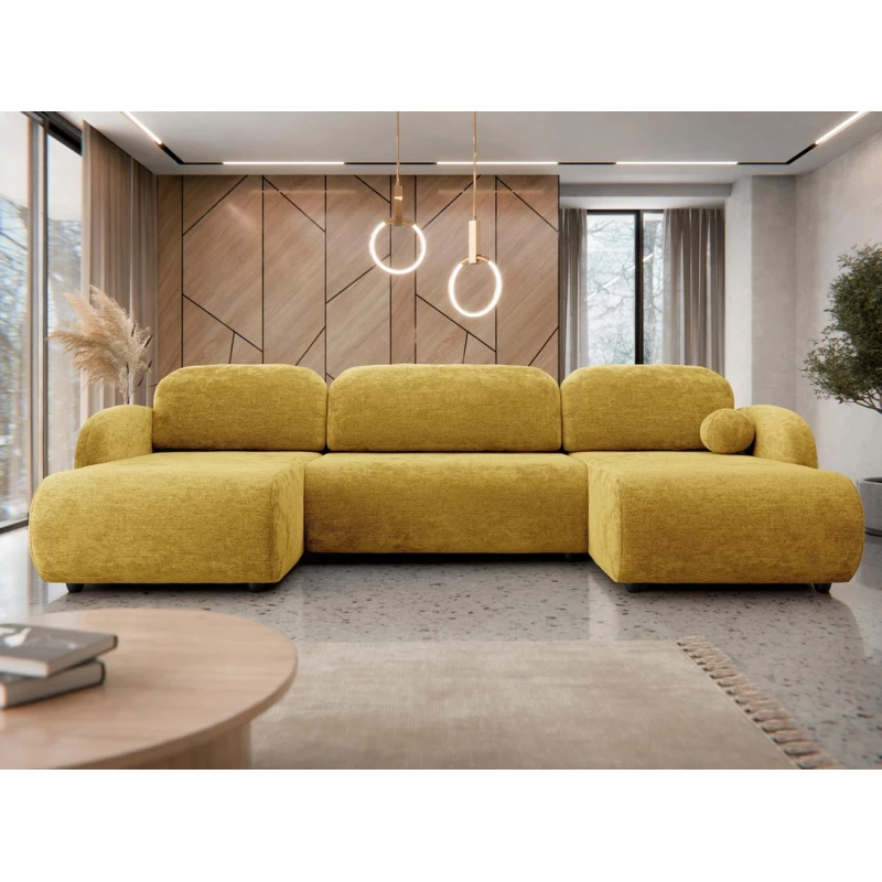 Rozkládací sedačka do tvaru U LACROSSE - hořčicová