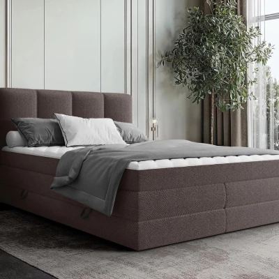 Boxspringová manželská postel 180x200 PULASKI - čokoládová