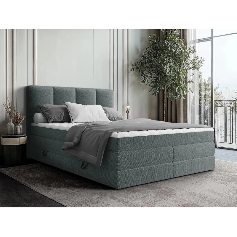 Boxspringová manželská postel 160x200 PULASKI - tmavá šedá