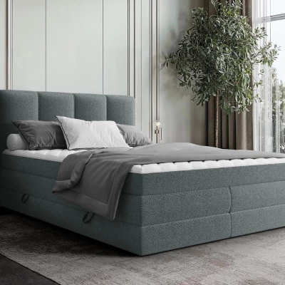 Boxspringová manželská postel 180x200 PULASKI - tmavá šedá