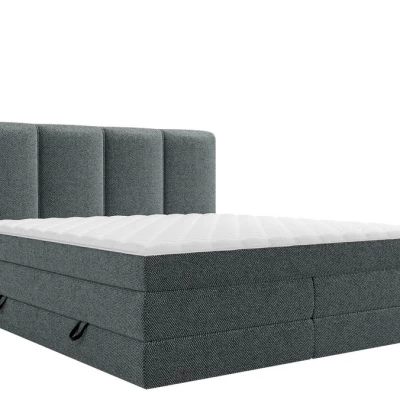 Boxspringová manželská postel 140x200 PULASKI - tmavá šedá