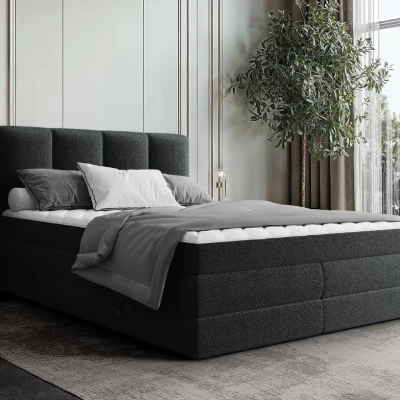 Boxspringová manželská postel 180x200 PULASKI - černá
