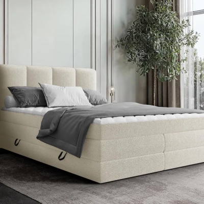 Boxspringová manželská postel 180x200 PULASKI - béžová