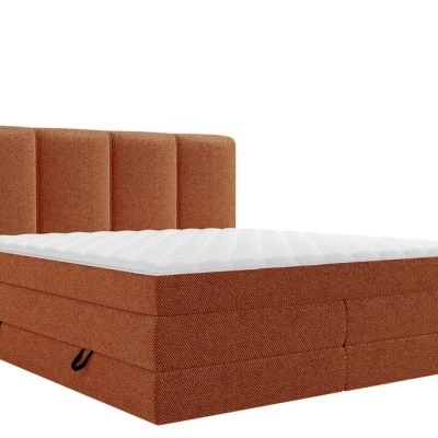 Boxspringová manželská postel 180x200 PULASKI - cihlová červená