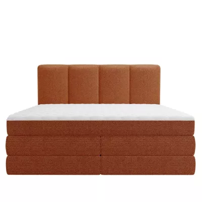 Boxspringová manželská postel 180x200 PULASKI - cihlová červená