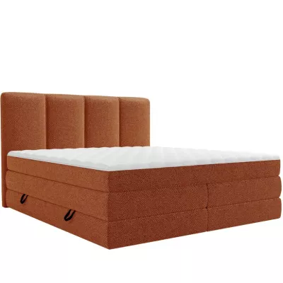 Boxspringová manželská postel 160x200 PULASKI - cihlová červená
