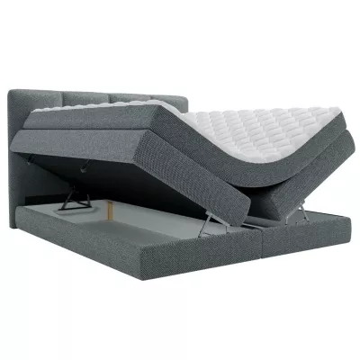 Boxspringová manželská postel 180x200 PULASKI - tmavá šedá