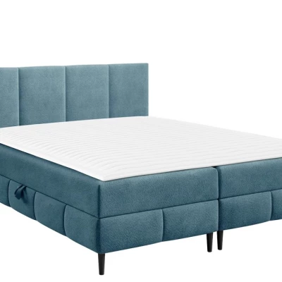 Hotelová manželská postel 160x200 NEWSOMS 2 - modrá + topper ZDARMA