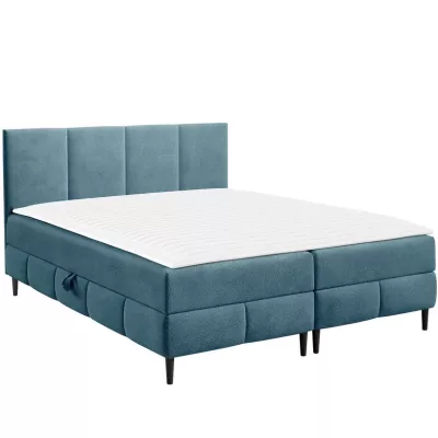 Hotelová manželská postel 160x200 NEWSOMS 2 - modrá + topper ZDARMA