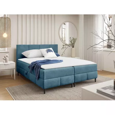 Hotelová manželská postel 180x200 NEWSOMS 2 - modrá + topper ZDARMA