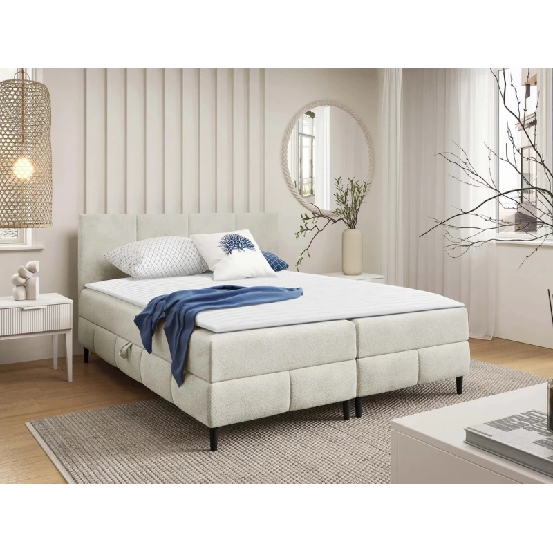 Hotelová jednolůžková postel 120x200 NEWSOMS 2 - ecru + topper ZDARMA