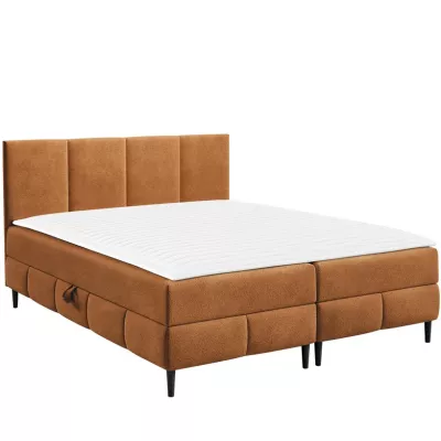 Hotelová manželská postel 160x200 NEWSOMS 2 - koňaková + topper ZDARMA