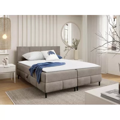 Hotelová manželská postel 140x200 NEWSOMS 2 - béžová + topper ZDARMA