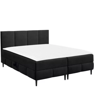 Hotelová manželská postel 140x200 NEWSOMS 2 - černá + topper ZDARMA