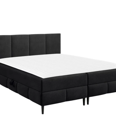 Hotelová manželská postel 180x200 NEWSOMS 2 - černá + topper ZDARMA