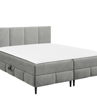 Hotelová manželská postel 160x200 NEWSOMS 2 - šedá + topper ZDARMA