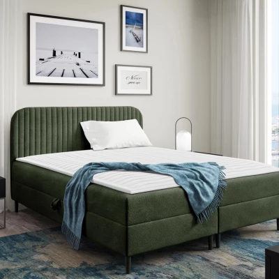 Kontinentální jednolůžková postel 120x200 NEWSOMS 1 - zelená + topper ZDARMA