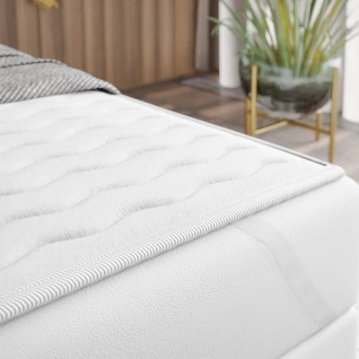 Kontinentální manželská postel 160x200 NEWSOMS 1 - modrá + topper ZDARMA