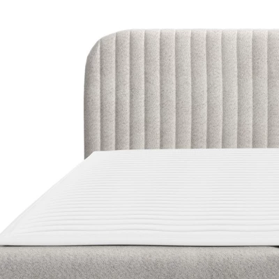 Kontinentální jednolůžková postel 120x200 NEWSOMS 1 - ecru + topper ZDARMA