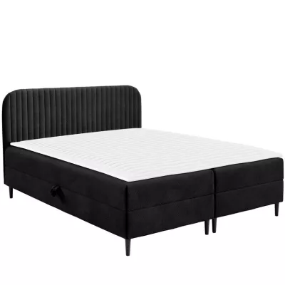 Kontinentální manželská postel 200x200 NEWSOMS 1 - černá + topper ZDARMA